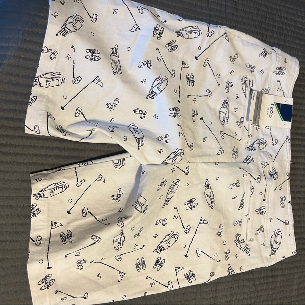 Izod Golf Polo Shirt with golf Patterned Shorts stretch, wicking, sun control - Picture 4 of 7
